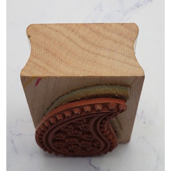 Hero Arts Paisley Teardrop Pattern With Flowers Wood Mounted Rubber Stamp C4518 - Picture 3 of 7